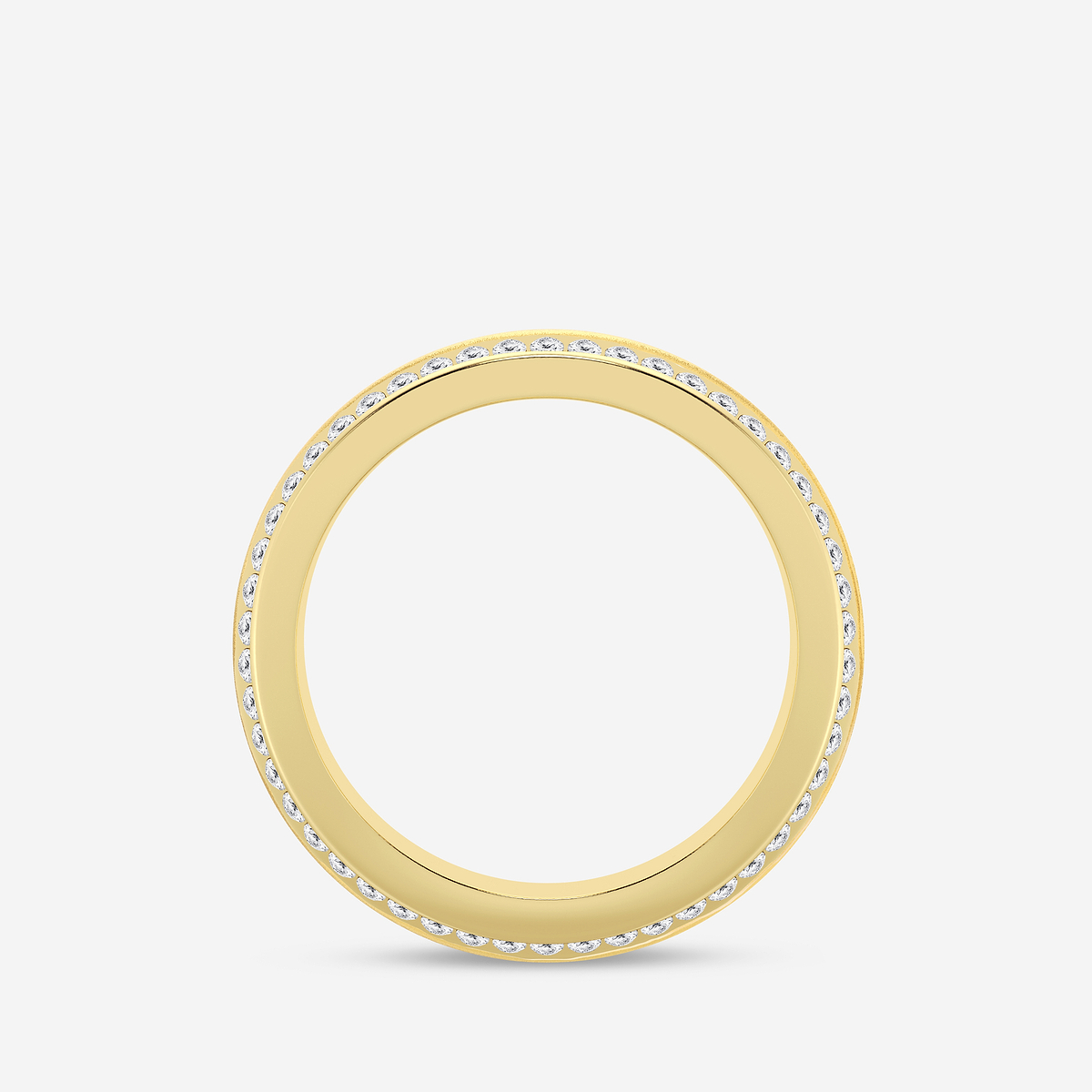 Additional Image 1 for  1 ctw Round Lab Grown Diamond 7mm Beveled Edge Sandblast Finish Eternity Band
